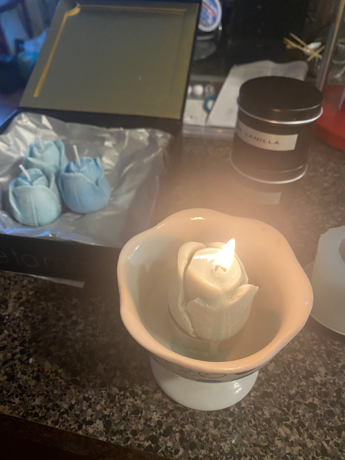 Rose wax melts/ rose tea lights